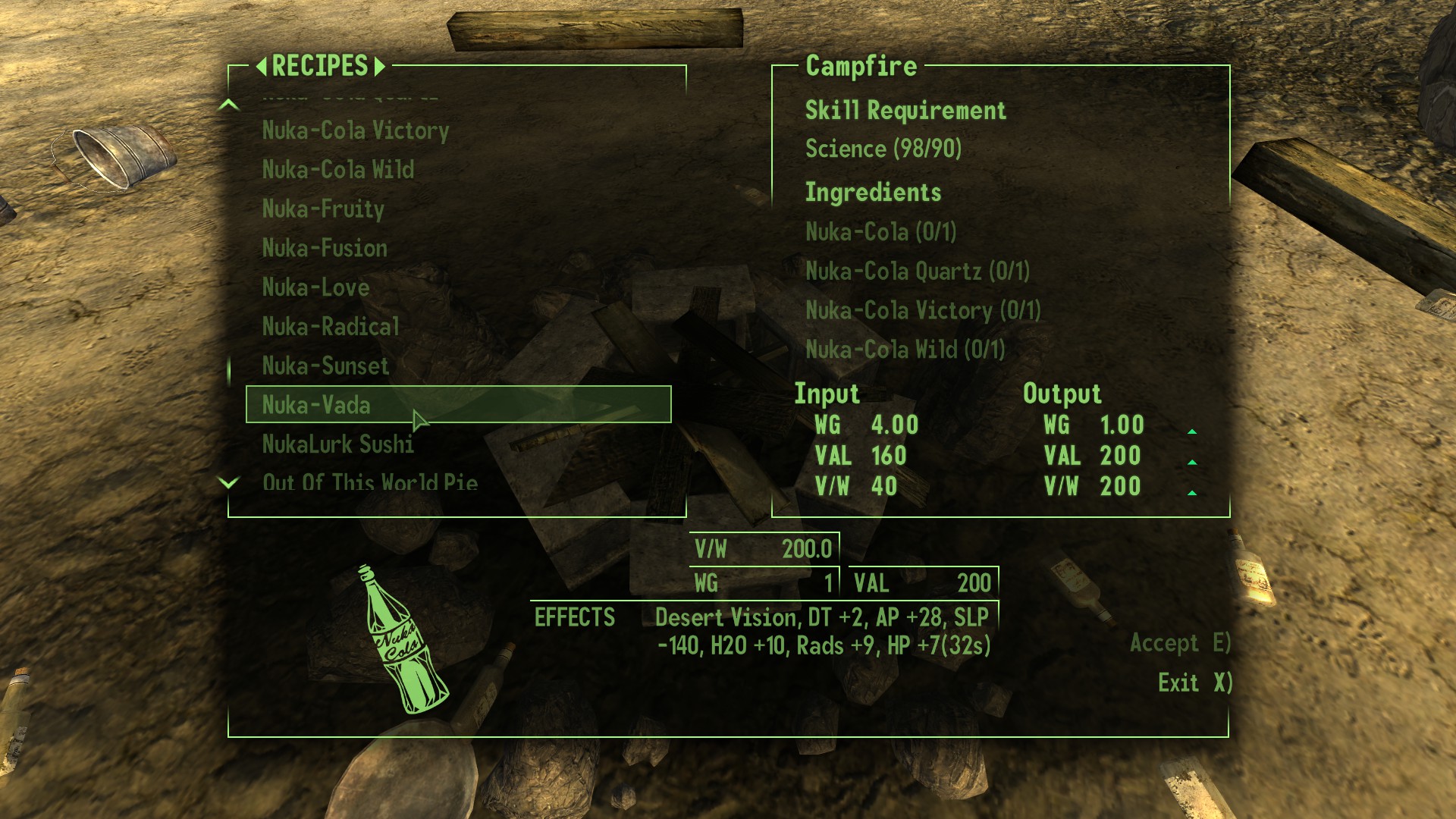 Recipes which Nuka-Chemist unlocks